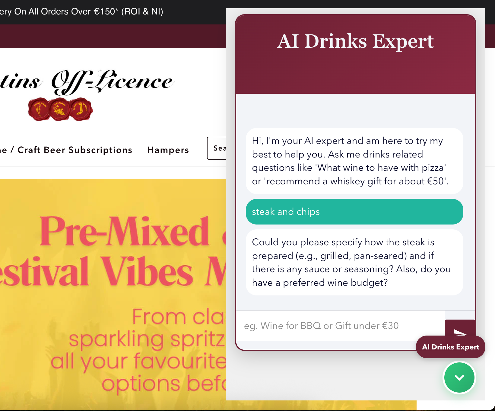 Pinpointed AI Sommelier